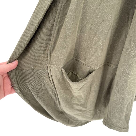 Athleta Wrap Cardigan XXS XS Green Ethereal Cocoon Open Front Pockets Dolman - Picture 8 of 16